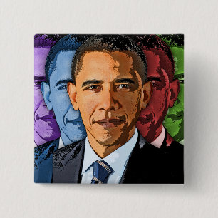 Chapa Cuadrada Elija a Barack Obama para el presidente