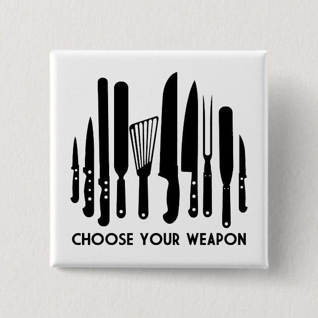 Chapa Cuadrada Elija su arma (Anverso)