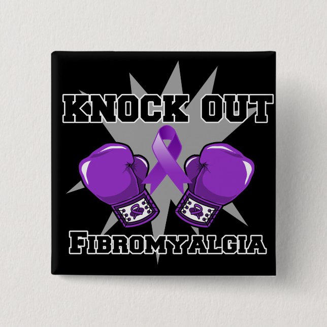 Chapa Cuadrada Elimine el Fibromyalgia (Anverso)