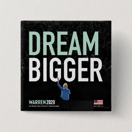Chapa Cuadrada Elizabeth Warren - Dream Bigger - Colección CA