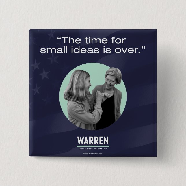 Chapa Cuadrada Elizabeth Warren - la época para las pequeñas (Anverso)