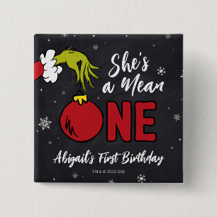 Chapa Cuadrada Ella es una mala persona Cumpleaños de Grinch