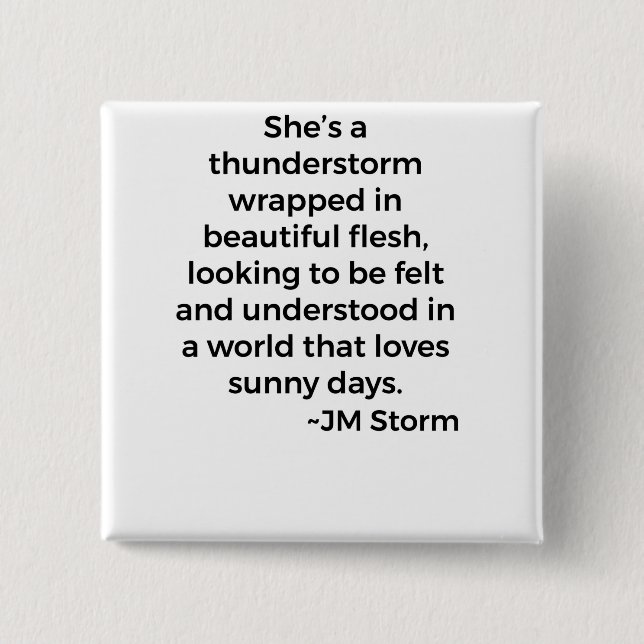 Chapa Cuadrada Ella es una tormenta de lluvia (Anverso)