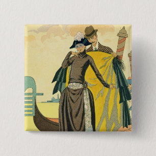 Chapa Cuadrada Elle y Lui, 1921 (impresión del pochoir)