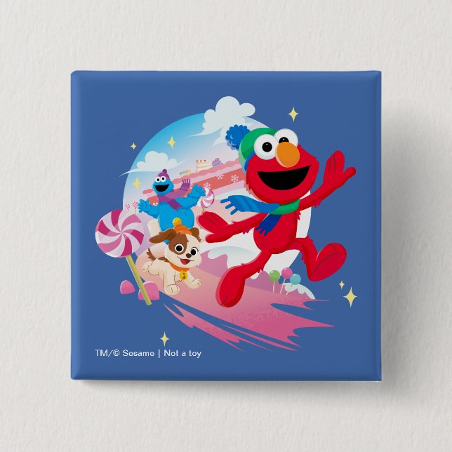 Chapa Cuadrada Elmo, Tango y Cookie Monster | La mejor Navidad de (Anverso)