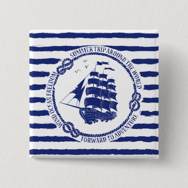 Chapa Cuadrada Emblema náutico con el velero (Anverso)