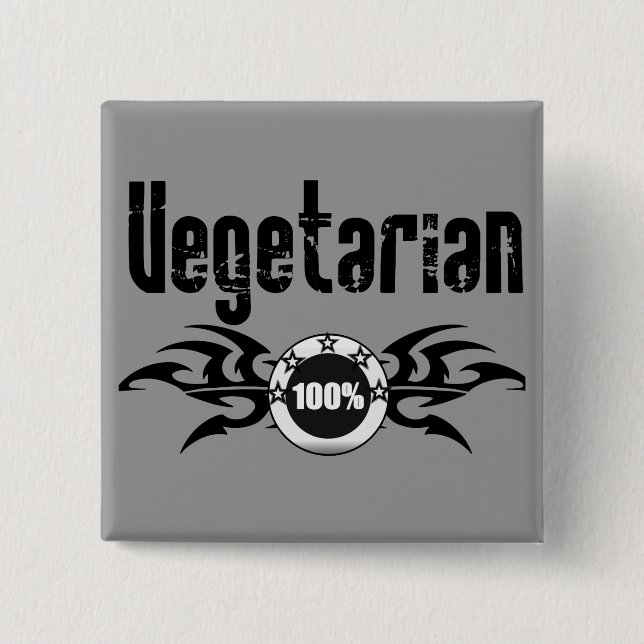 Chapa Cuadrada Emblema vegetariano de alga (Anverso)