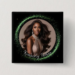 Chapa Cuadrada Emerald Dust Pageant Button