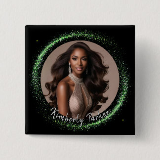 Chapa Cuadrada Emerald Dust Pageant Button