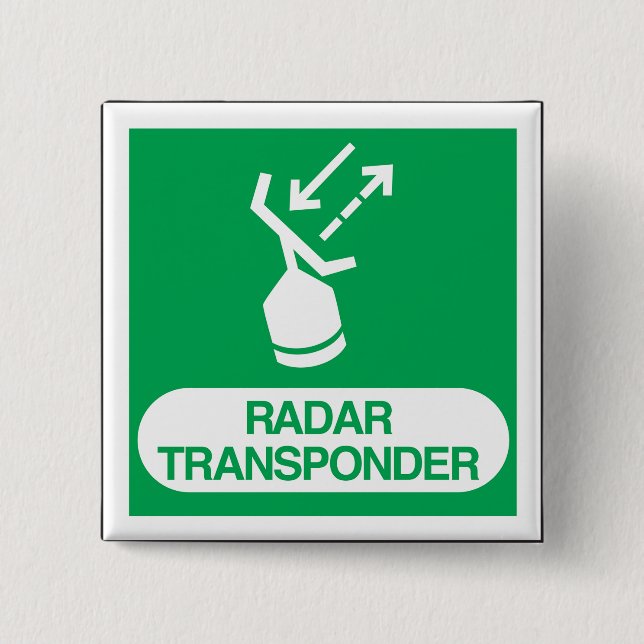 Chapa Cuadrada Emergency Radar Transponder Safety Sign (Anverso)