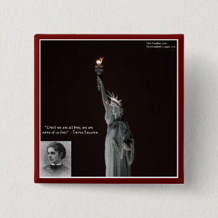 Chapa Cuadrada Emma Lazarus Y Estatua De Regalos Y Tarjetas De Li