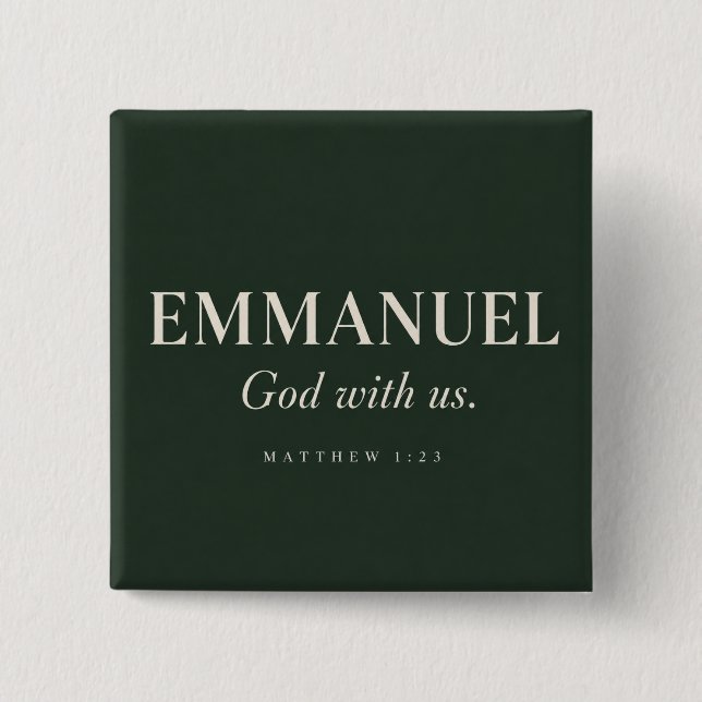 Chapa Cuadrada EMMANUEL | Mateo 1:23 | Navidad (Anverso)