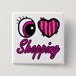 Chapa Cuadrada Emo Eye Oye Heart I Love Shopping