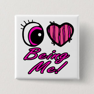 Chapa Cuadrada Emo Ojo Corazón Me Encanta Ser Mí