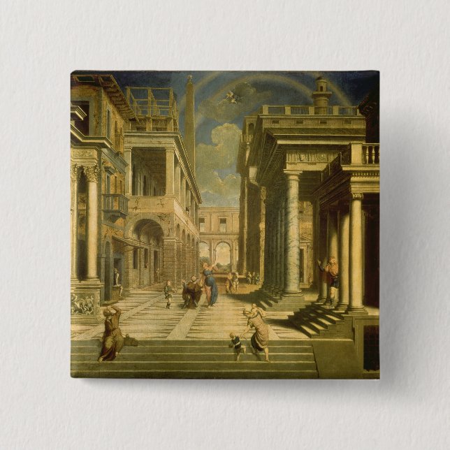 Chapa Cuadrada Emperador Augustus y la sibila, 1535