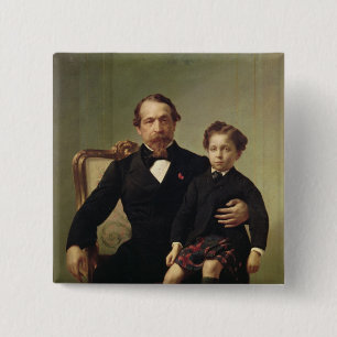 Chapa Cuadrada Emperador Louis-Napoleon Bonaparte y su hijo