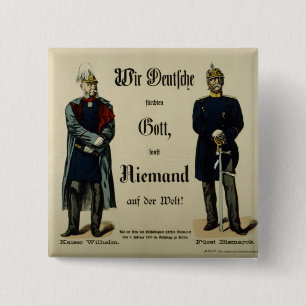 Chapa Cuadrada Emperador Wilhelm I y príncipe Bismarck