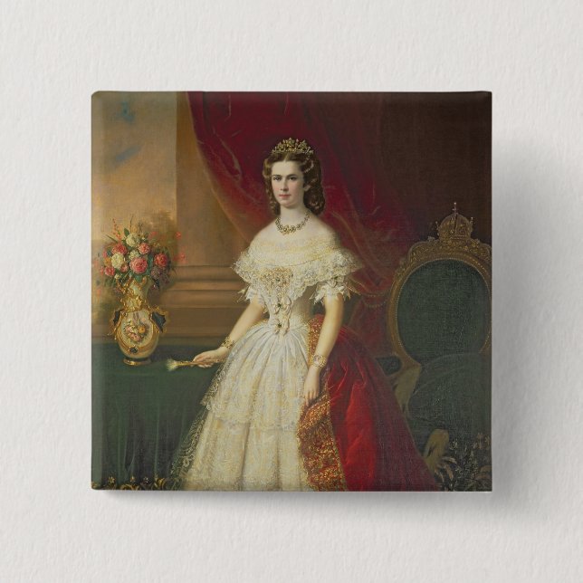 Chapa Cuadrada Emperatriz Elizabeth de Baviera, 1863 (Anverso)