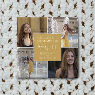Chapa Cuadrada En el Collage de fotos conmemorativo de los funera