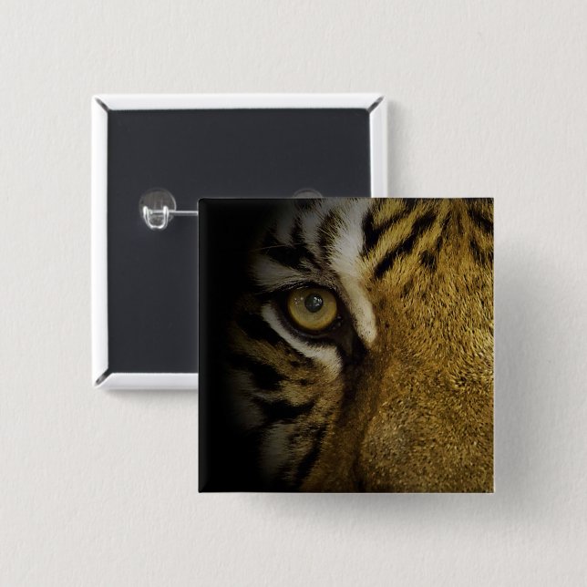 Chapa Cuadrada En el ojo de un tigre (Anverso y reverso)