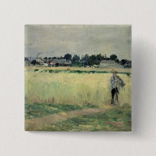 Chapa Cuadrada En el Wheatfield en Gennevilliers, 1875