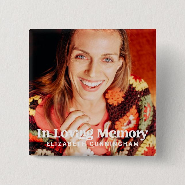 Chapa Cuadrada En memoria amorosa: Monumento a la foto simple Per (Anverso)