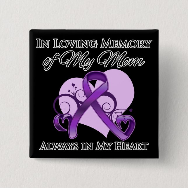 Chapa Cuadrada En memoria de mi madre - Cáncer de páncreas (Anverso)