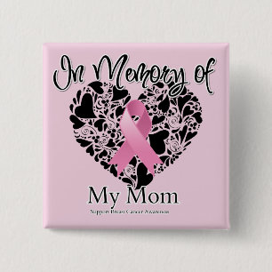 Chapa Cuadrada En memoria de mi mamá - conciencia del cáncer de