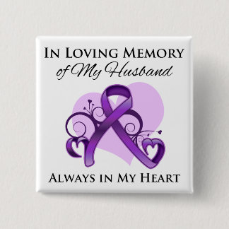 Chapa Cuadrada En memoria de mi marido - Cáncer de páncreas