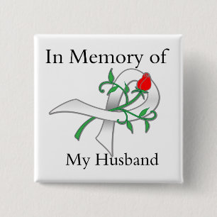 Chapa Cuadrada En memoria de mi marido - cáncer de pulmón
