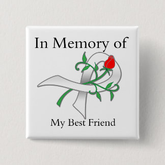 Chapa Cuadrada En memoria de mi mejor amigo - Cáncer de pulmón
