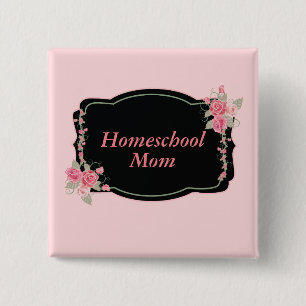 Chapa Cuadrada Encantadora Floral Homeschoa Mamá