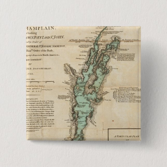 Chapa Cuadrada Encuesta sobre el lago Champlain (Anverso)