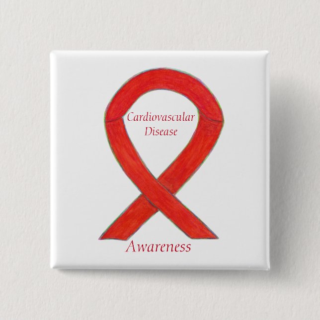 Chapa Cuadrada Enfermedad cardiovascular Conciencia Personalizado (Anverso)