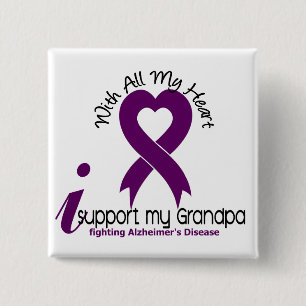Chapa Cuadrada Enfermedad de Alzheimers apoyo a mi abuelo