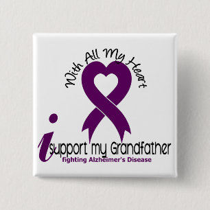 Chapa Cuadrada Enfermedad de Alzheimers apoyo a mi abuelo