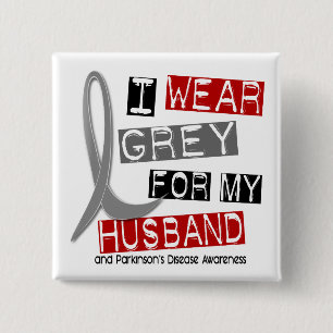 Chapa Cuadrada Enfermedad de Parkinsons LLEVO el GRIS PARA MI