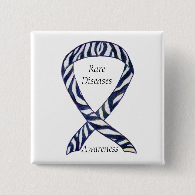 Chapa Cuadrada Enfermedades raras Conciencia Personalizado Cinta  (Anverso)