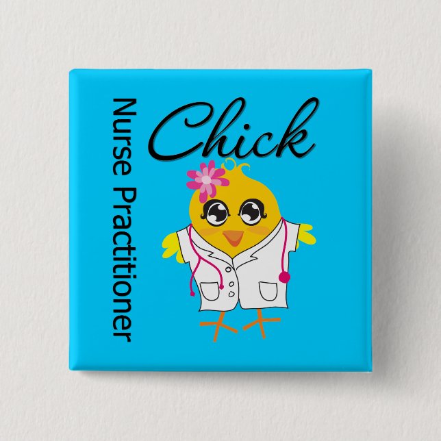 Chapa Cuadrada Enfermería Profesional Enfermera de Chick (Anverso)