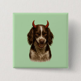 Chapa Cuadrada English Springer Spaniel con insignias diabólicas