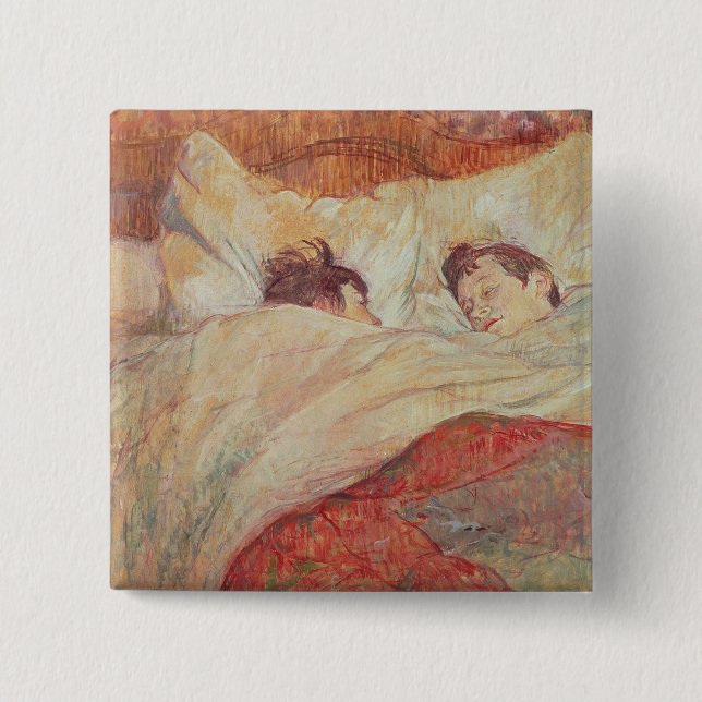 Chapa Cuadrada Enrique de Toulouse-Lautrec el | la cama, (Anverso)