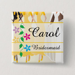 Chapa Cuadrada Ensayo de fiesta nupcial, ducha, soltera