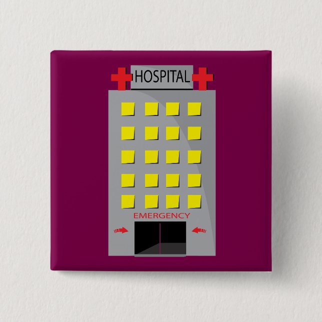 Chapa Cuadrada Entrada de Emergencia del Edificio del Hospital (Anverso)