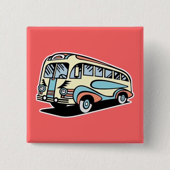 Chapa Cuadrada entrenador de motores de bus retro (Anverso)