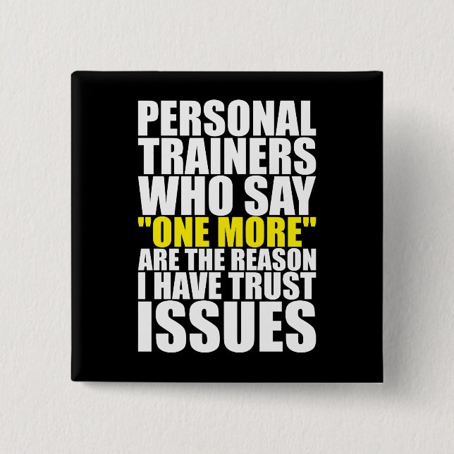 Chapa Cuadrada Entrenadores personales y problemas de confianza - (Anverso)