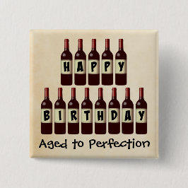 Chapa Cuadrada Envejecido cumpleaños del amante del vino de la