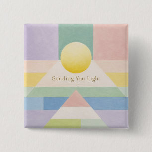 Chapa Cuadrada Enviándote Luz Geométrica Pastel Inspiración