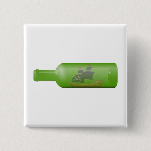 Chapa Cuadrada Enviar en una botella (Anverso)