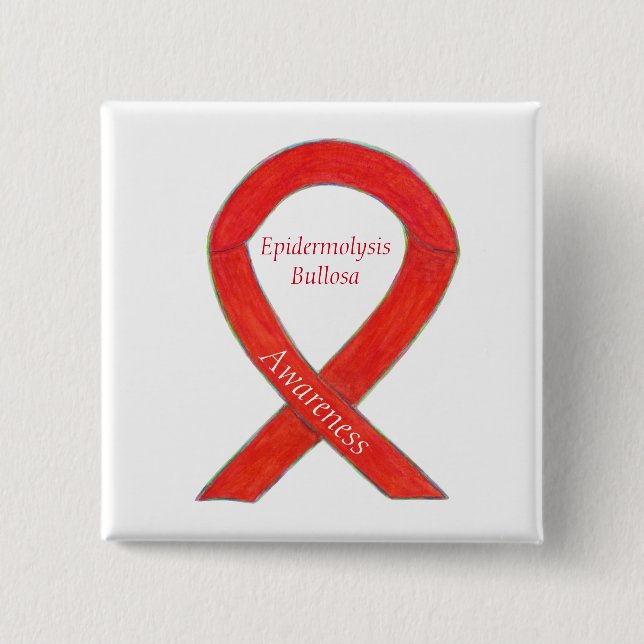Chapa Cuadrada Epidermolysis Bullosa Awareness Ribbon Personaliza (Anverso)