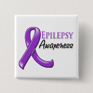 Chapa Cuadrada Epilepsia Awareness Ribbon